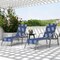 Costway Patio Lounge Chair Chaise Adjustable Reclining Armrest Navy/Brown/Grey